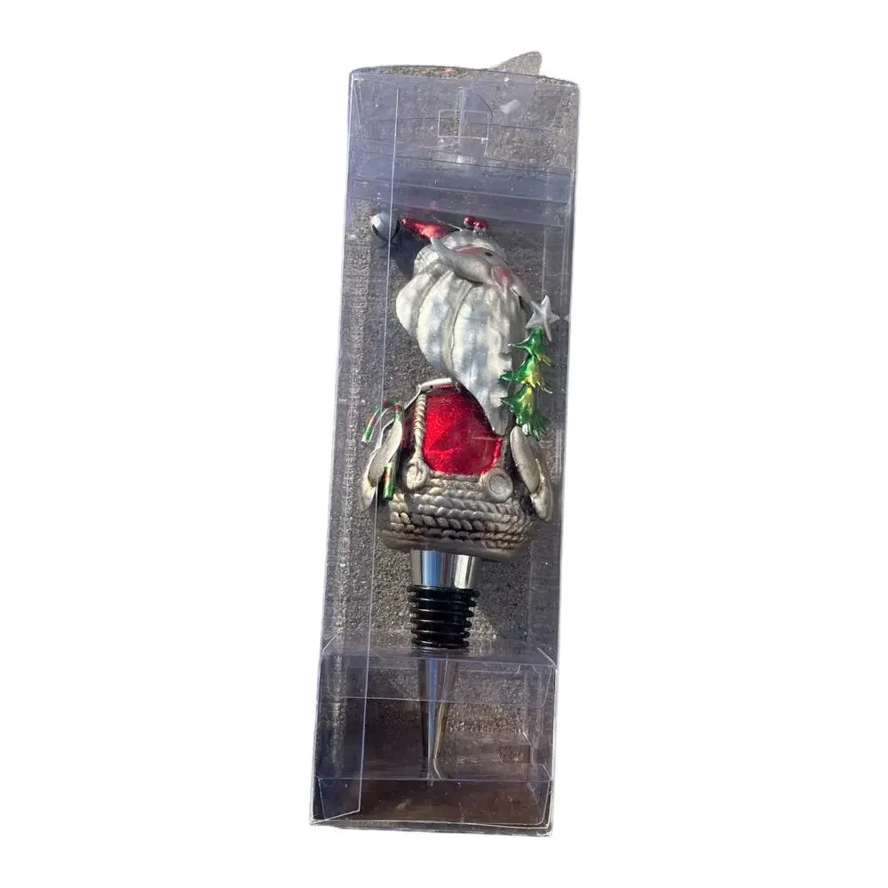 Pier 1 Imports Handcrafted Bottle Stopper Santa Claus Topper